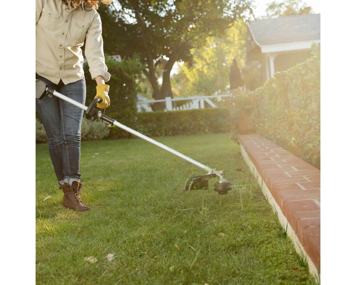 80V 16" Cordless Battery String Trimmer (Attachment Capable) and 8" Edger Attachment Combo Kit: 2.0 Ah Battery and Charger