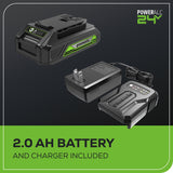 24V 6" Cordless Battery Brushless Pruner Saw: 2.0 Ah Battery and Charger