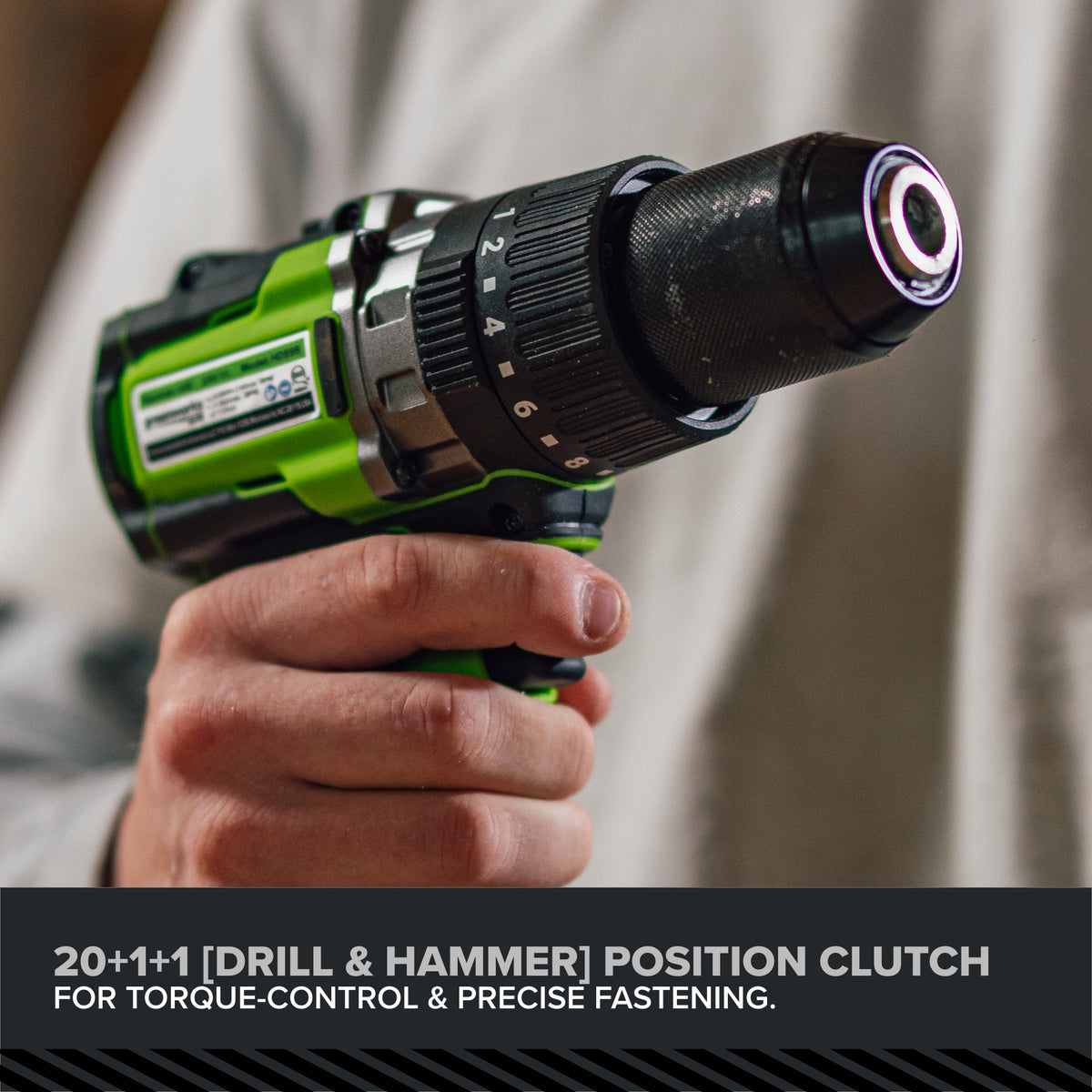 24V PowerAll Pro 1,350 in-lb 1/2" Hammer Drill, with 2.0 Ah USB-C Battery, 65W Charger, Belt Clip, and Auxiliary Handle