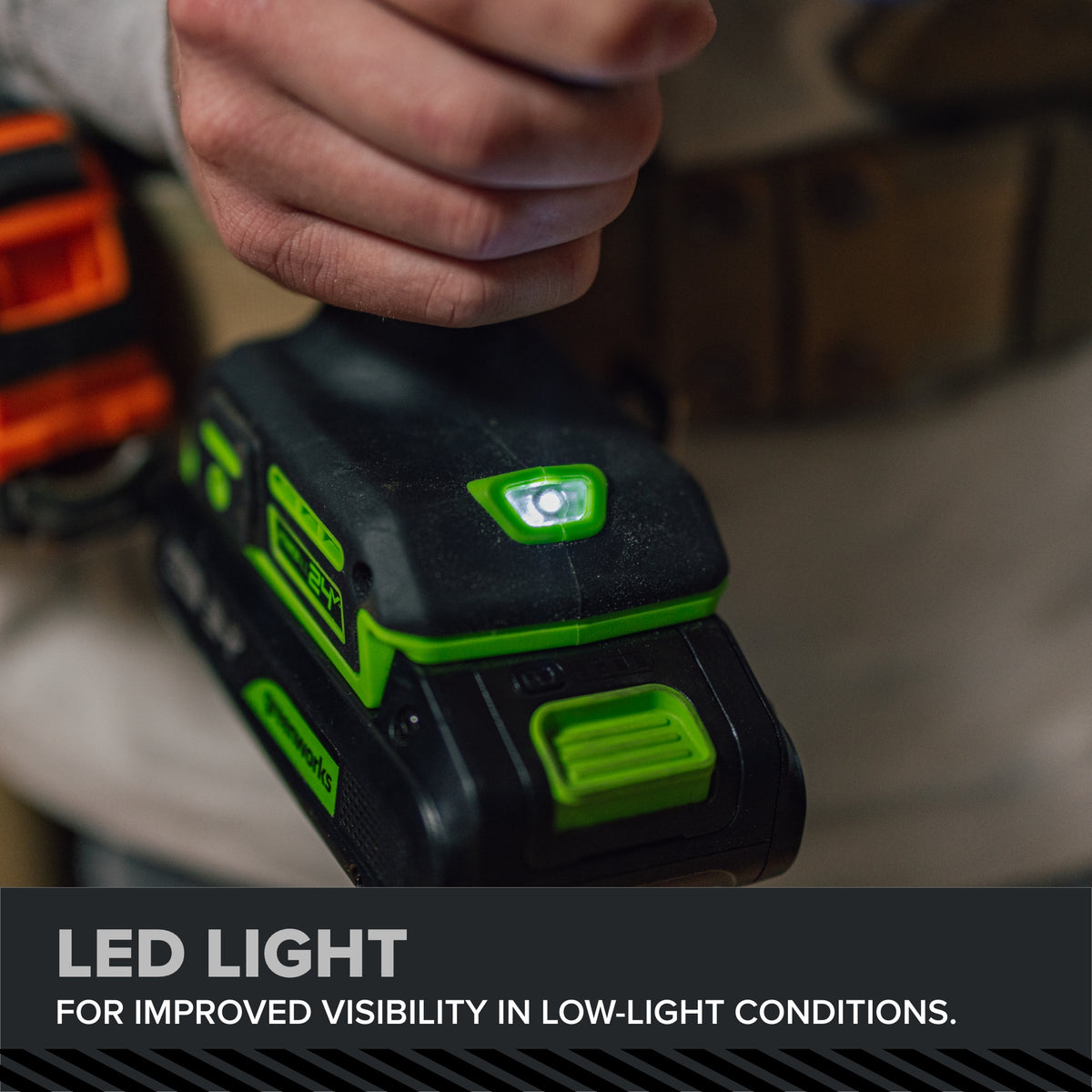 24V PowerAll Pro 1,350 in-lb 1/2" Hammer Drill, with 2.0 Ah USB-C Battery, 65W Charger, Belt Clip, and Auxiliary Handle