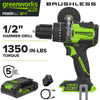 24V PowerAll Pro 1,350 in-lb 1/2" Hammer Drill, with 2.0 Ah USB-C Battery, 65W Charger, Belt Clip, and Auxiliary Handle