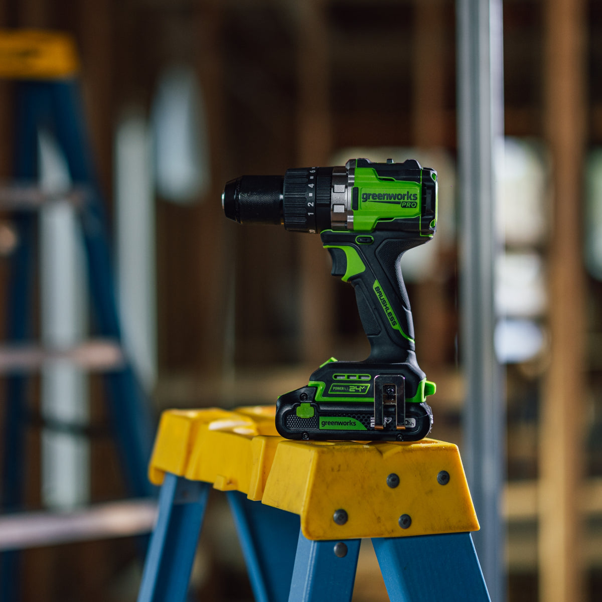 24V PowerAll Pro 1,350 in-lb 1/2" Hammer Drill, with 2.0 Ah USB-C Battery, 65W Charger, Belt Clip, and Auxiliary Handle