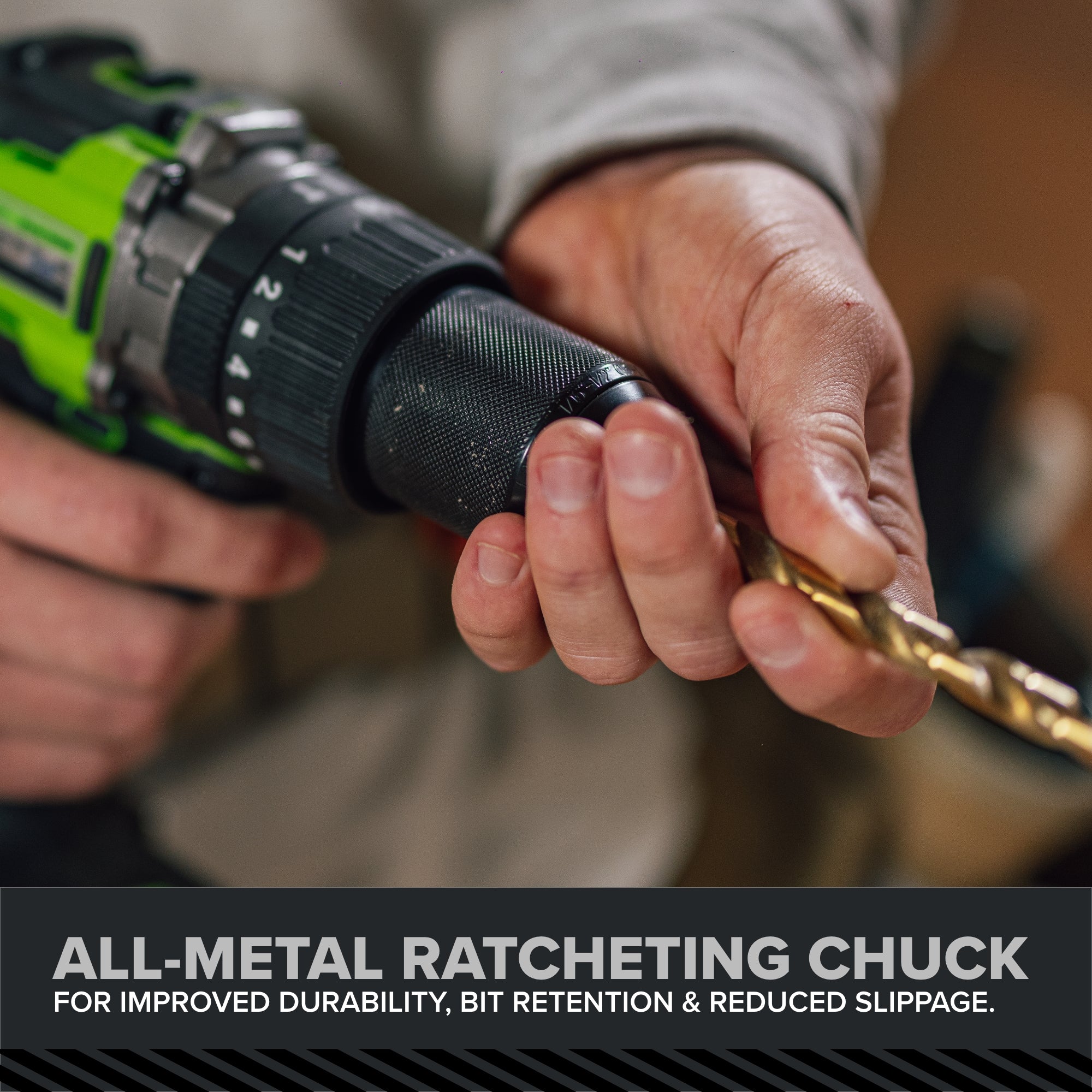 24V PowerAll Pro 850 in-lb 1/2" Hammer Drill, with 2.0 Ah USB-C Battery, 30W Charger, Belt Clip, and Auxiliary Handle