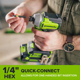 24V PowerAll 1,900 In-Lb Impact Driver, with 2.0 Ah USB-C Battery, 30W USB-C Charger Block, 3' 100W USB-C Cable, Belt Clip