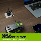 24V PowerAll 1/4" 1900 in-lbs Brushless Impact Driver Kit: (1) 2.0 Ah USB-C Battery, (1) 30W USB-C Charger Block, (1) 3' 100W USB-C Cable, (1) Belt Clip, (1) Pro 10PC Dual Sided Impact Bit Sets