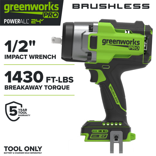 24V PowerAll Pro 1,430 ft-lb Breakaway Torque 1/2