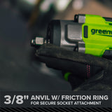 24V PowerAll Pro 400 ft-lb Breakaway Torque 3/8" Impact Wrench, Tool Only