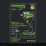 24V PowerAll Pro 400 ft-lb Breakaway Torque 3/8" Impact Wrench, Tool Only
