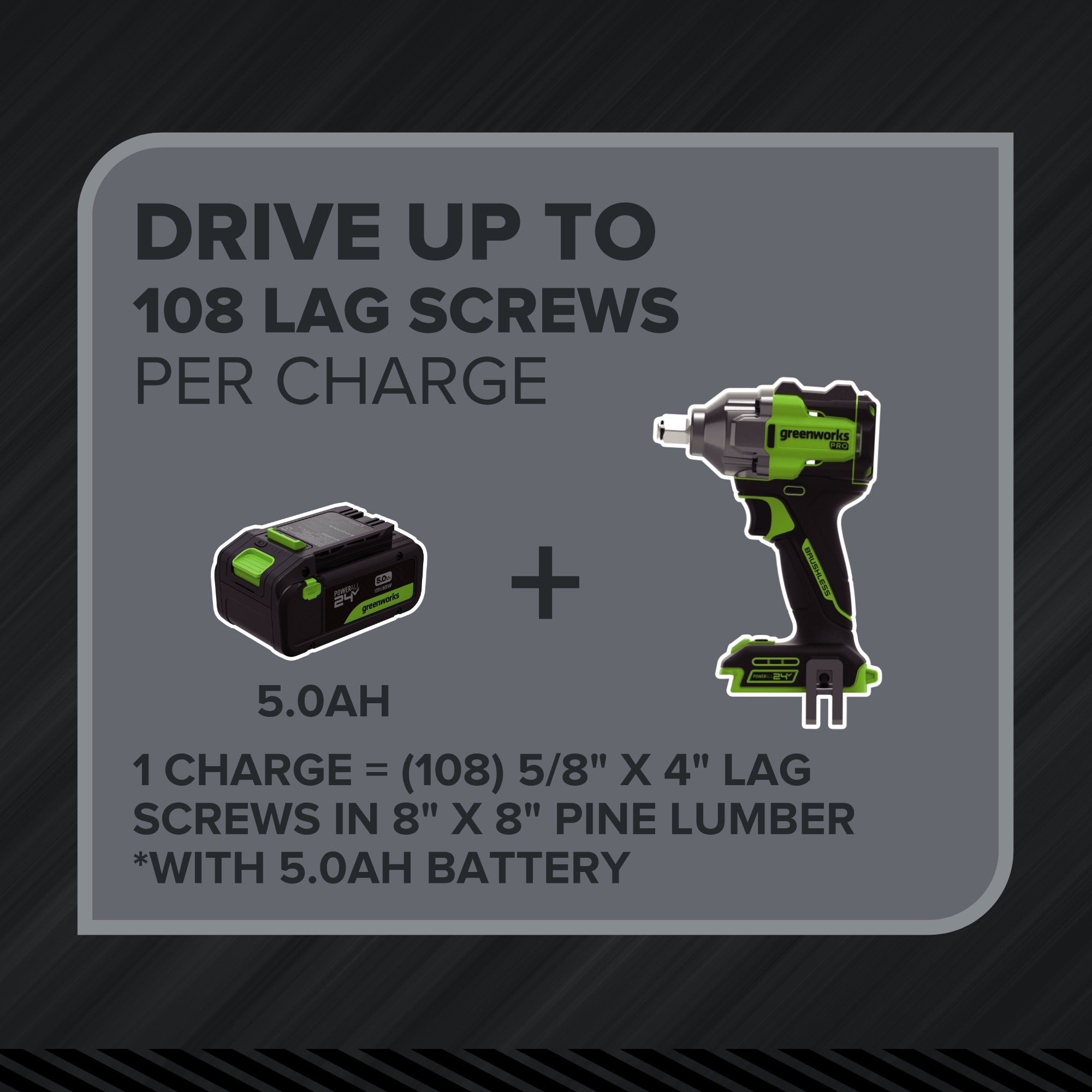 24V PowerAll Pro 560 ft-lb Breakaway Torque 1/2" Impact Wrench, Tool Only