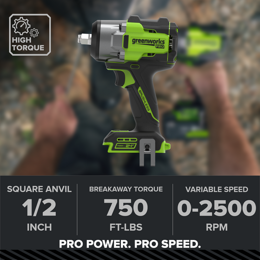 24V PowerAll Pro 750 ft-lb Breakaway Torque 1/2