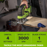 24V Cordless 280 in-lbs Drill/Driver Power Tool 3PC Combo Kit w/ 6-1/2" Circular Saw & 3000SPM Jig Saw: (1) 2.0Ah USB-C Battery & Charger, (1) 3' 100W USB-C Cable