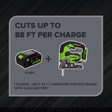 24V PowerAll Pro Jigsaw with Dust Port Adapter, Blade, and VAC Shroud