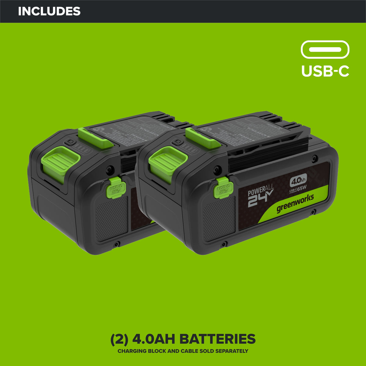 24V PowerAll High Power 4.0 Ah Battery (2-Pack)