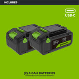 24V PowerAll High Power 4.0 Ah Battery (2-Pack)