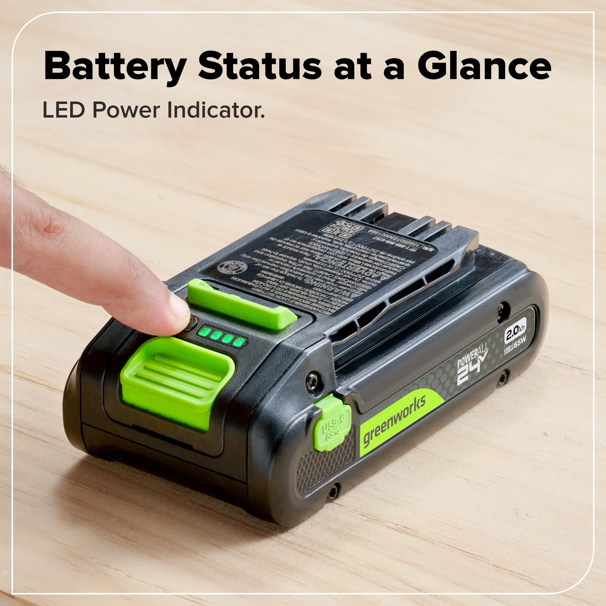 24V 2.0 Ah Battery with Bi-Directional USB-C Port