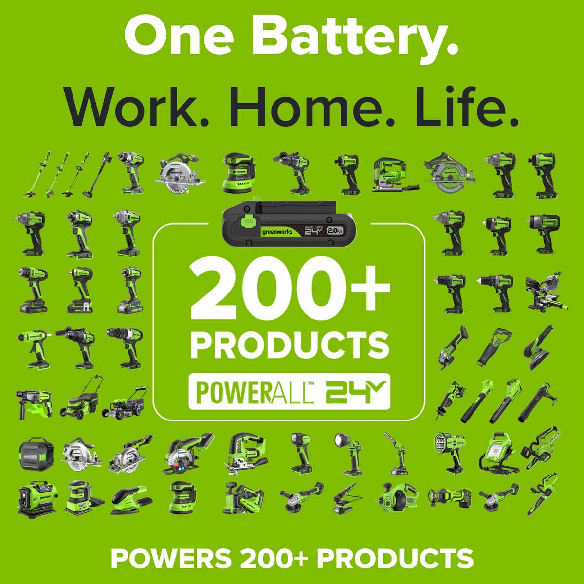 24V PowerAll High Power 8.0 Ah Battery, Rated for 1400W/65A