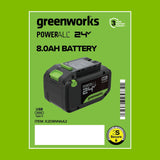 24V PowerAll High Power 8.0 Ah Battery, Rated for 1400W/65A