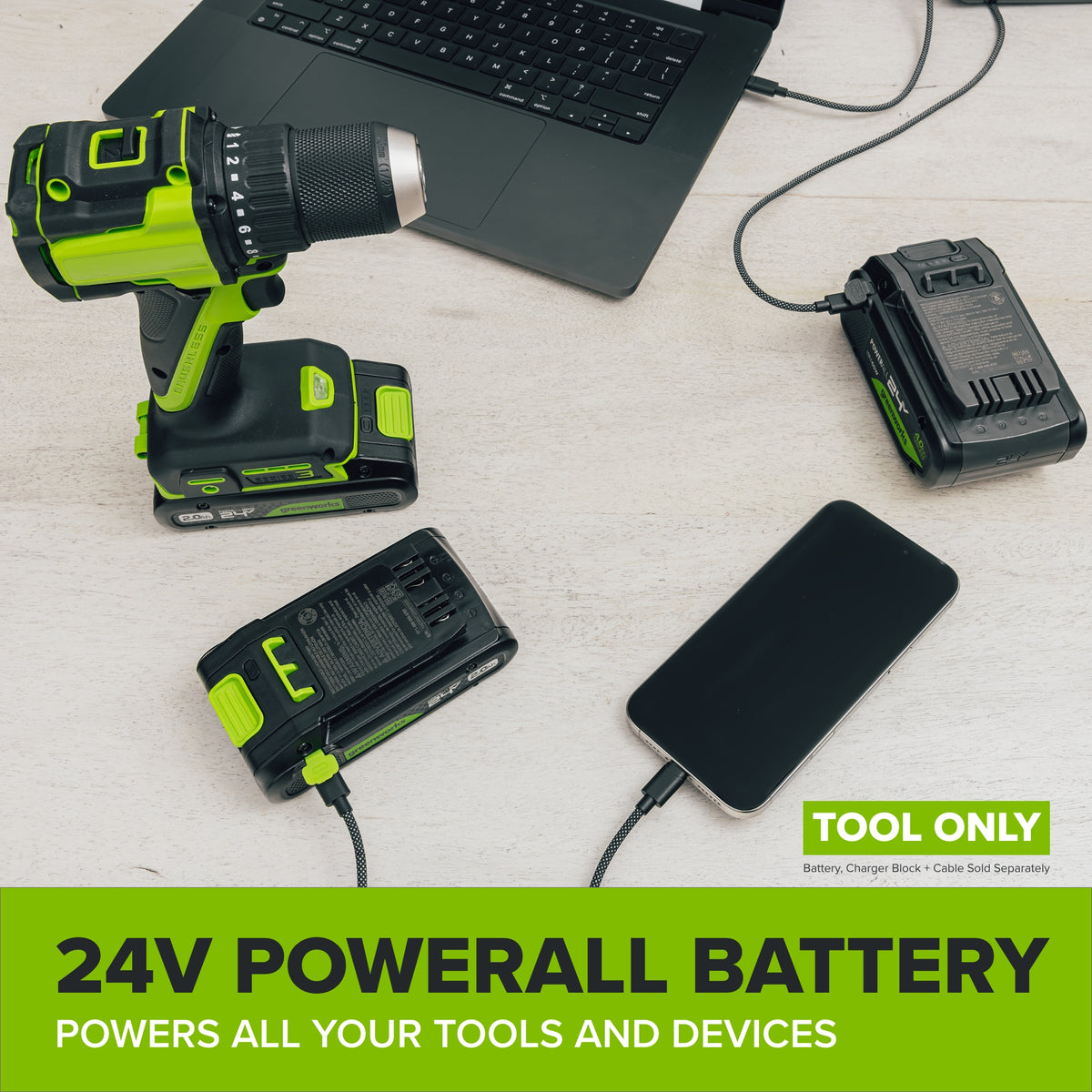 24V PowerAll 3.2° Oscillating Multi-Tool Kit with 3 Blades & 10-Piece Sanding Set