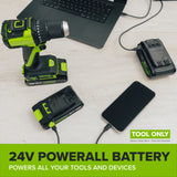 24V PowerAll 3.2° Oscillating Multi-Tool Kit with 3 Blades & 10-Piece Sanding Set
