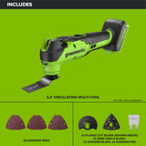 24V PowerAll 3.2° Oscillating Multi-Tool Kit with 3 Blades & 10-Piece Sanding Set