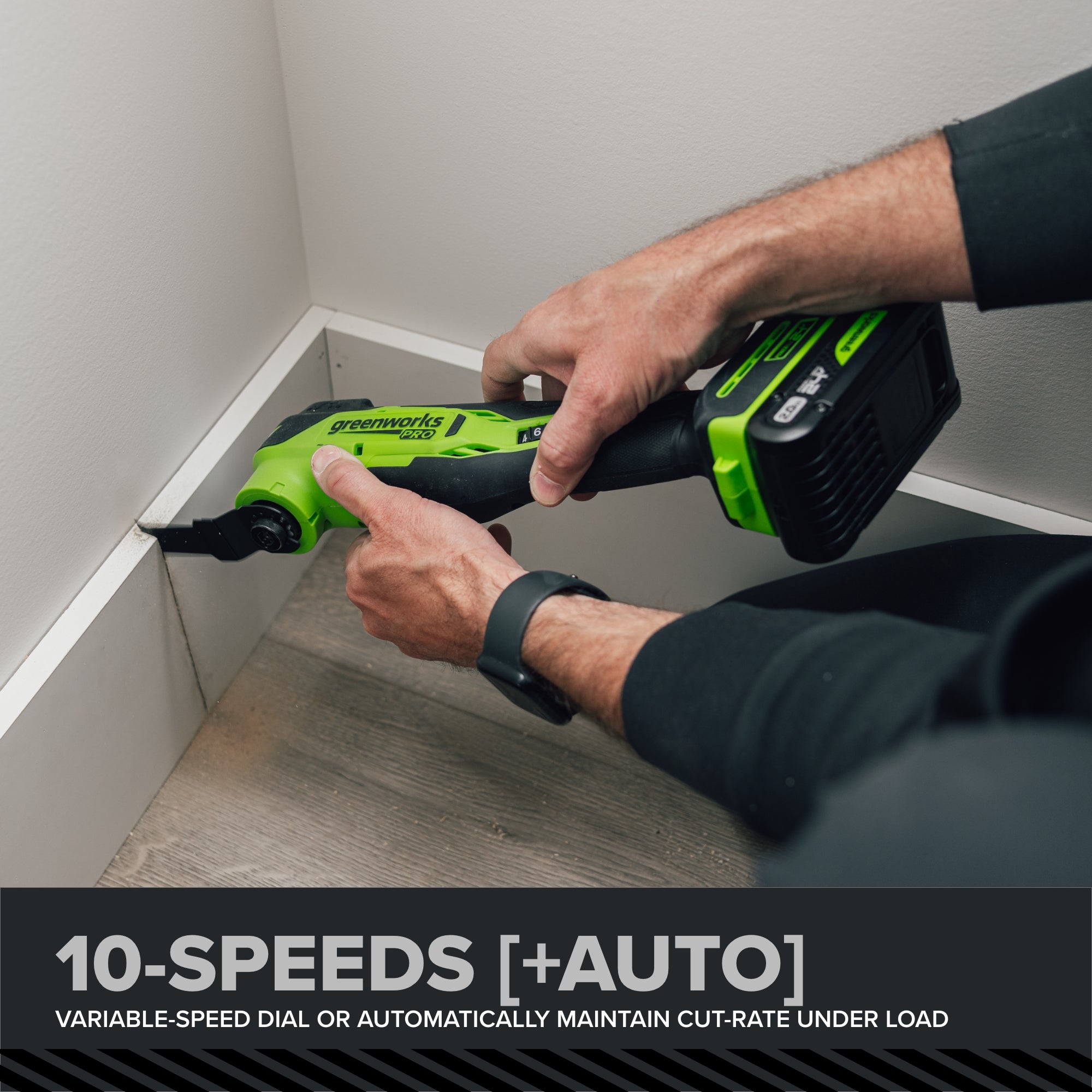 24V PowerAll Pro 4.2° Oscillating Multi-Tool Kit with with Depth Stop, Dust Extractor & Sanding Accessories