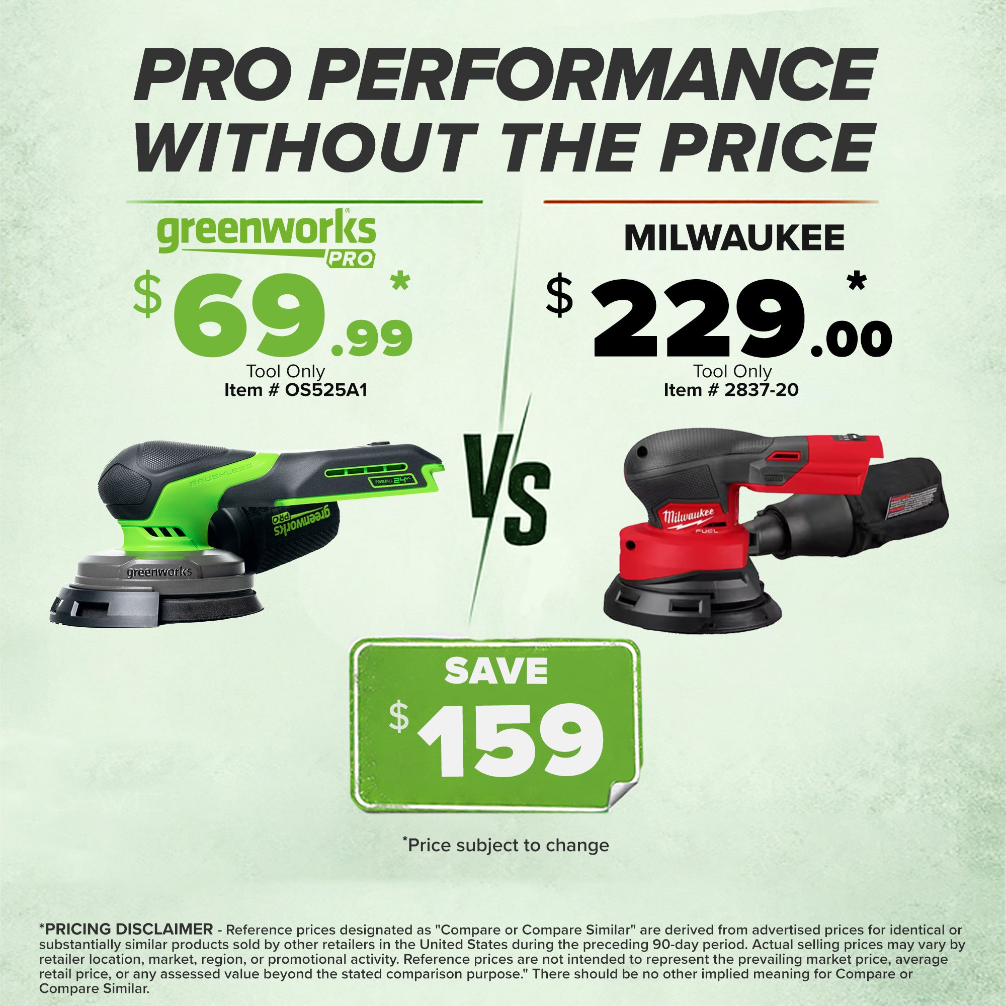 24V PowerAll Pro 5" Orbital Sander, Tool Only, with Dust Bag, Edge Guard, and (3) Pieces of 80 Grit Sanding Paper