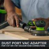 24V PowerAll Pro 5" Orbital Sander, Tool Only, with Dust Bag, Edge Guard, and (3) Pieces of 80 Grit Sanding Paper