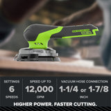 24V PowerAll Pro 5" Orbital Sander, Tool Only, with Dust Bag, Edge Guard, and (3) Pieces of 80 Grit Sanding Paper