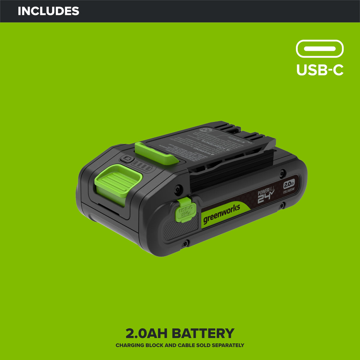 24V PowerAll Battery 2-Pack, with (2) 2.0 Ah Batteries