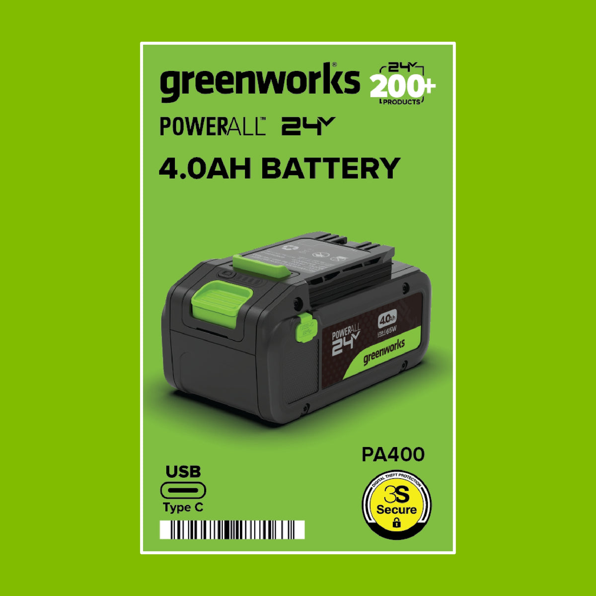 24V PowerAll High Power 4.0 Ah Battery with Bi-Directional 65W USB-C Charging Port