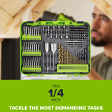 150-PC Assorted Drill and Drill Bit Set Wood Metal w/PVC Storage Case
