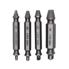 4-Piece Screw Extractor Set, #1-#4 Sizes, for Use with Impact and Drill Drivers