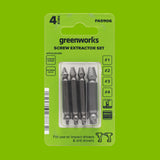 4-Piece Screw Extractor Set, #1-#4 Sizes, for Use with Impact and Drill Drivers