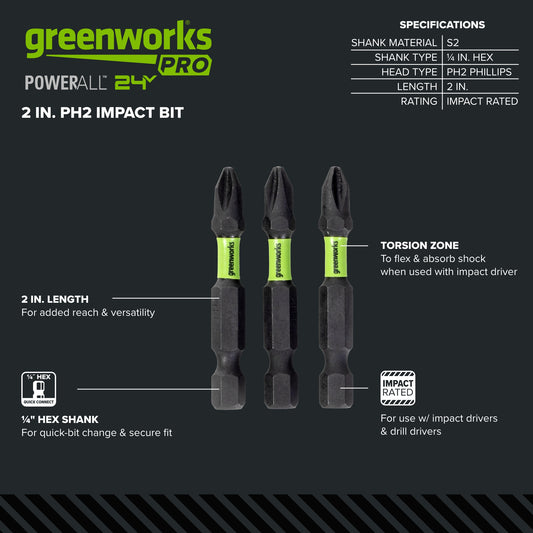 Pro 3-PC 2 in. Impact Rated Bits