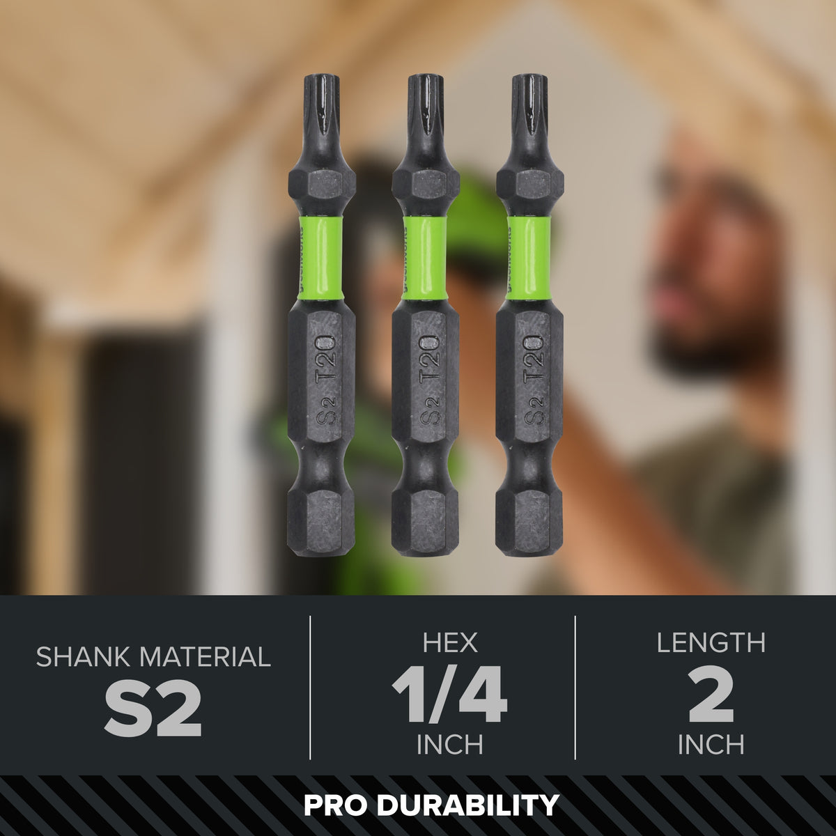 Pro 3-PC S2 2” Impact Rated Bits