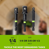 3-PC Impact-Rated Hex Shank Socket Driver Set