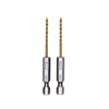 Half Ground 2-PC 1/16-inch Hex Shank Titanium Drill Bit Set