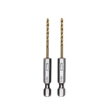 Half Ground 2-PC 1/16-inch Hex Shank Titanium Drill Bit Set