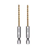 Half Ground 2-PC 2/32-inch Hex Shank Titanium Drill Bit Set