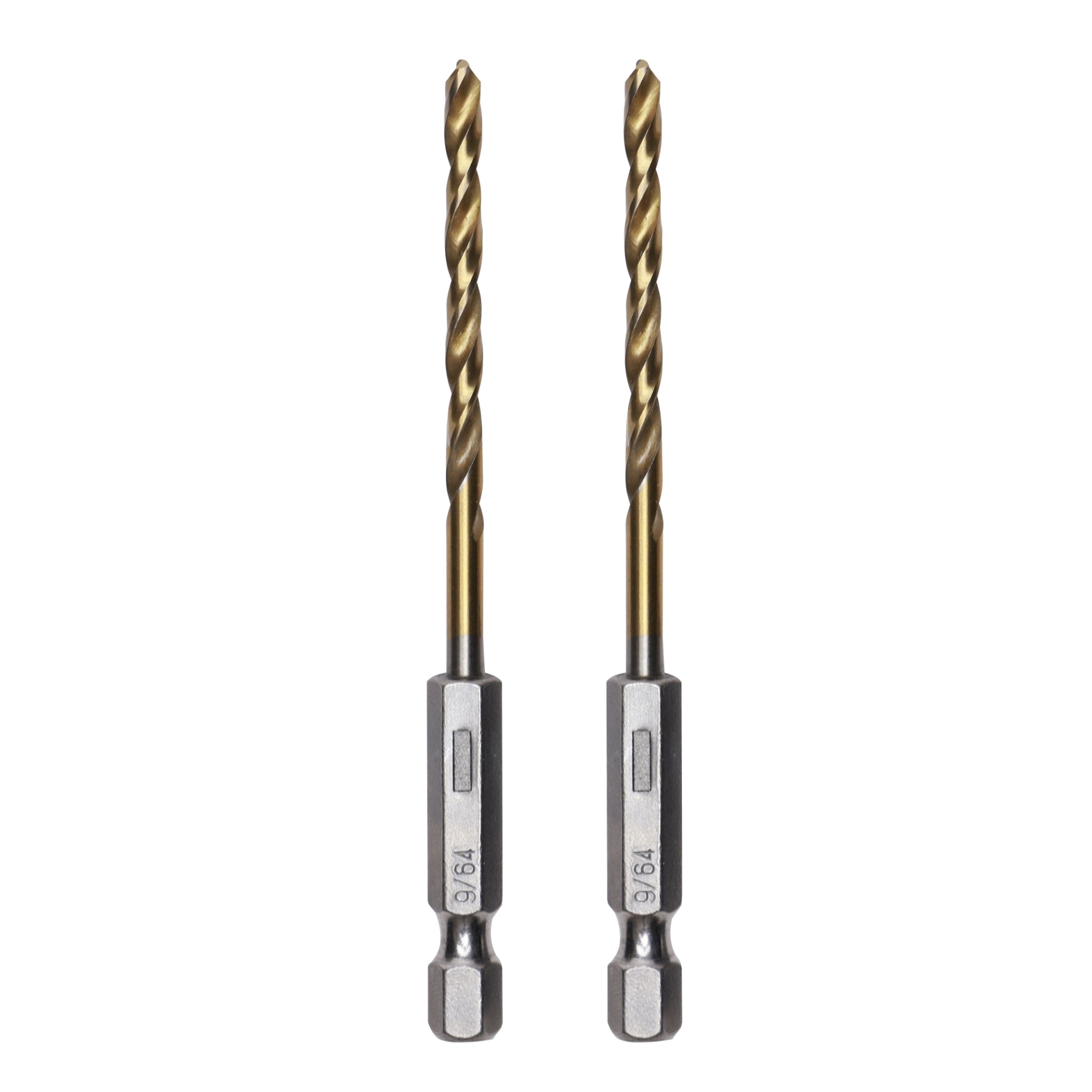 Half Ground 2-Piece 9/64-inch Hex Shank Titanium Drill Bit Set