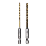 Half Ground 2-Piece 9/64-inch Hex Shank Titanium Drill Bit Set