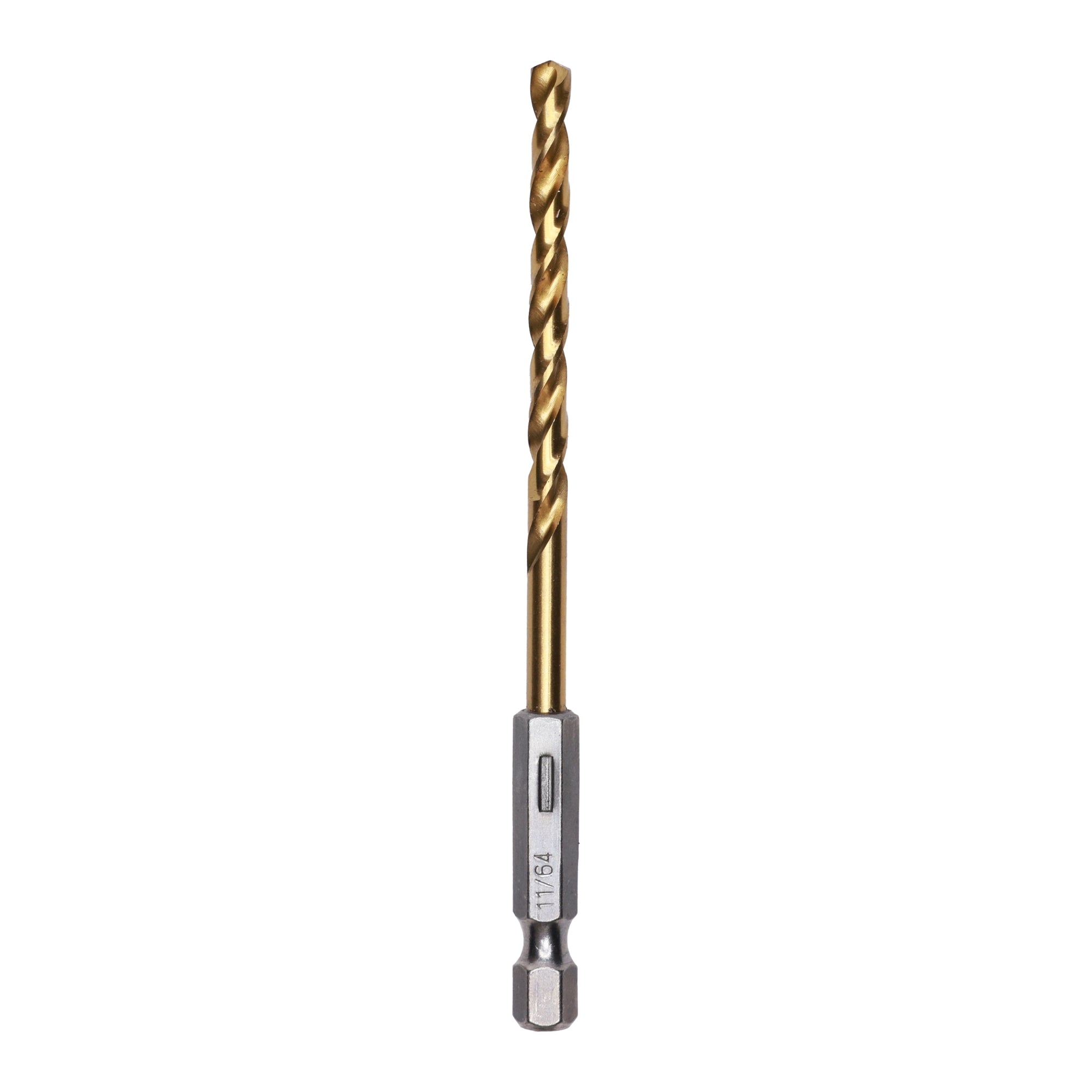 Half Ground 11/64-inch Hex Shank Titanium Drill Bit Set