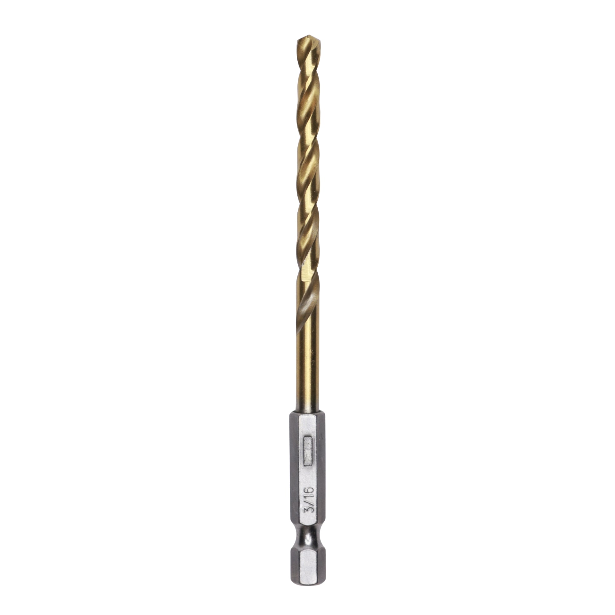 Half Ground 3/16-inch Hex Shank Titanium Drill Bit Set