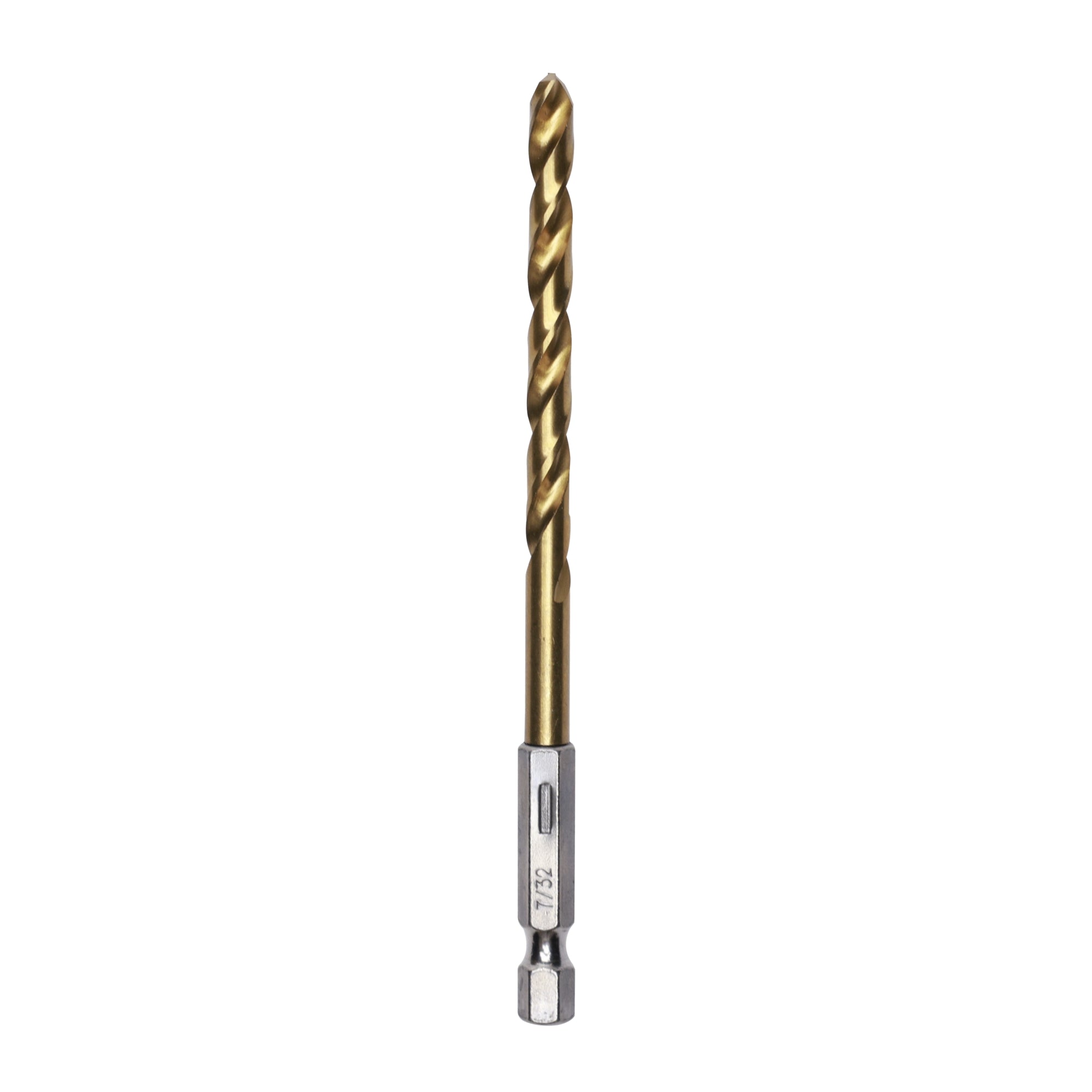 Half Ground 7/32" Hex Shank Titanium Drill Bit
