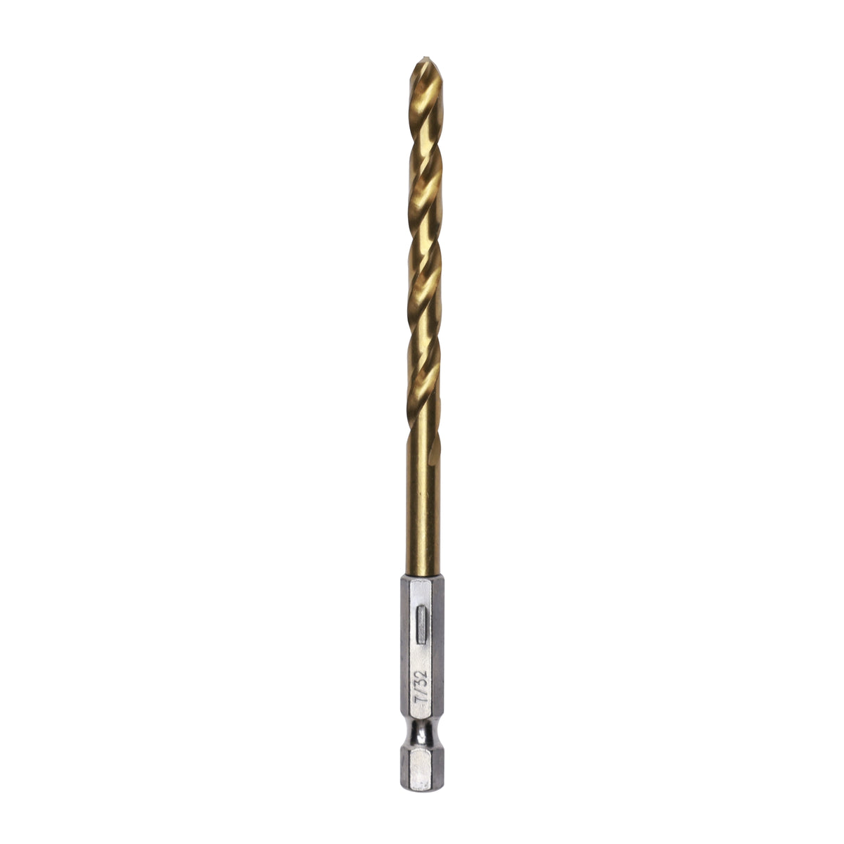 Half Ground 7/32" Hex Shank Titanium Drill Bit