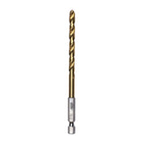 Half Ground 7/32" Hex Shank Titanium Drill Bit