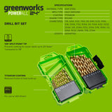 Half Ground  29-PC Titanium High-Speed Steel Index Drill Bit Set