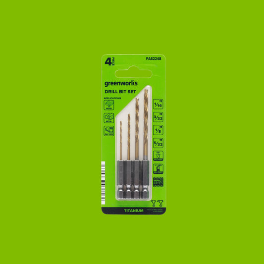 Half Ground 4-Piece Hex Shank Titanium Drill Bit Set