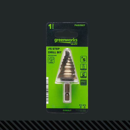 #5 Step Drill Bit with 135˚ Split Point, for Use on Wood with Drill or Impact Driver