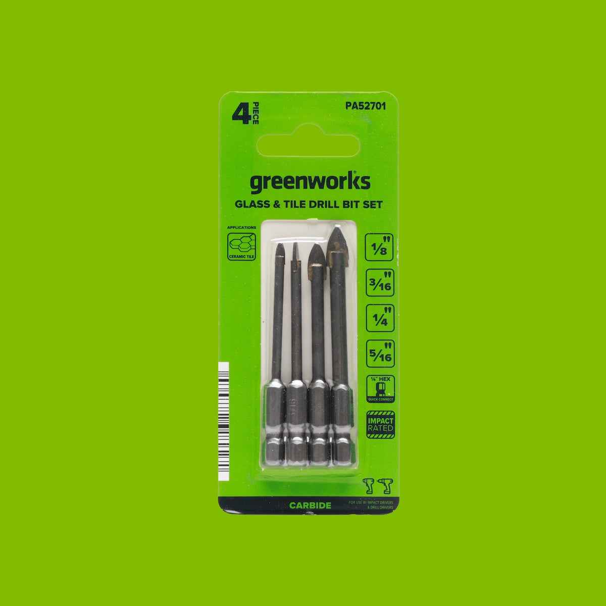 4-PC Glass and Ceramic Bit Set